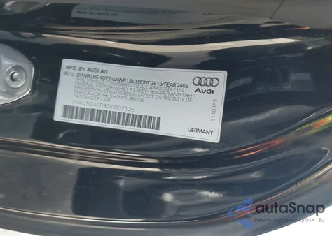 2013 Audi S5 3.0T Premium Plus из США, поврежденный, VIN WAU3GAFR3DA002326